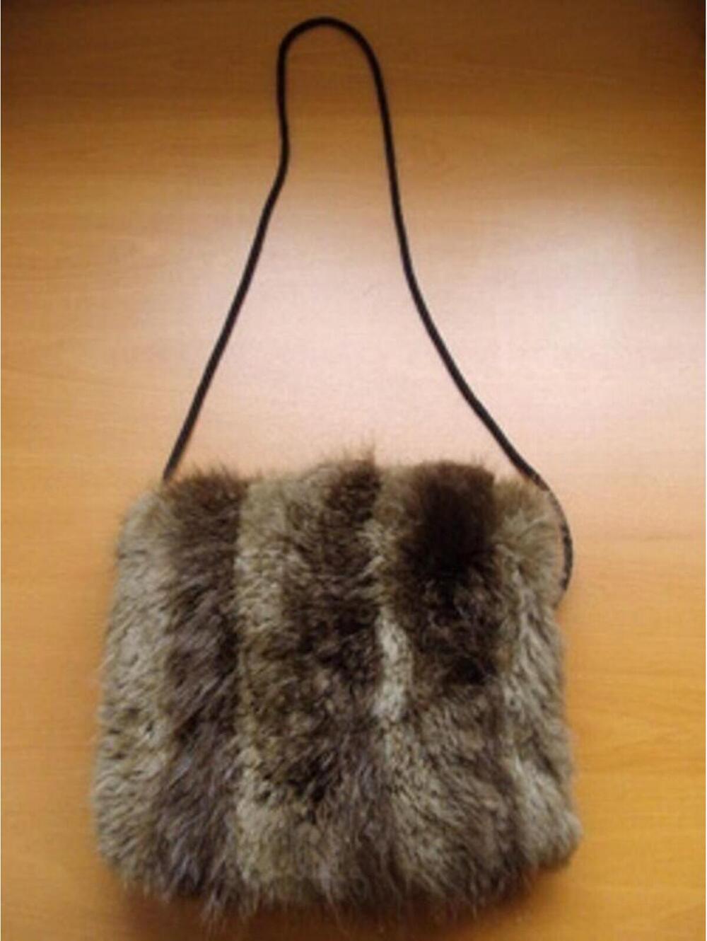 NEW NATURAL LONG HAIRED BEAVER FUR HAND MUFF HANDBAG PURSE WOMEN WOMAN 10" X 10"
